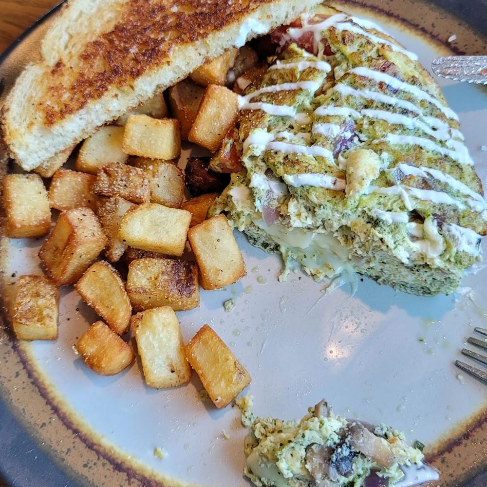 Bistro 160 - My Pesto Benedict with country potatoes was delicious - Breakfast & Brunch Near Me - Nixa, Missouri Bistro 160 - My Pesto Benedict with country potatoes was delicious - Breakfast & Brunch Near Me - Nixa, Missouri