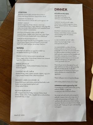 Menu photo 8 Redfish Port Orford, OR