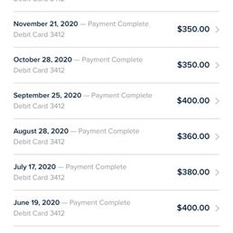 the payment of $182 is not a partial payment, it is what was asked for that month because i accumulated from paying more than what is asked