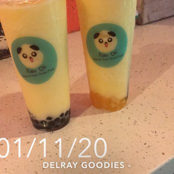 Delray Goodies - Mango slush with boba and mango slush with fruit jelly  about $13 - Bubble Tea Near Me - Boca Raton, Florida