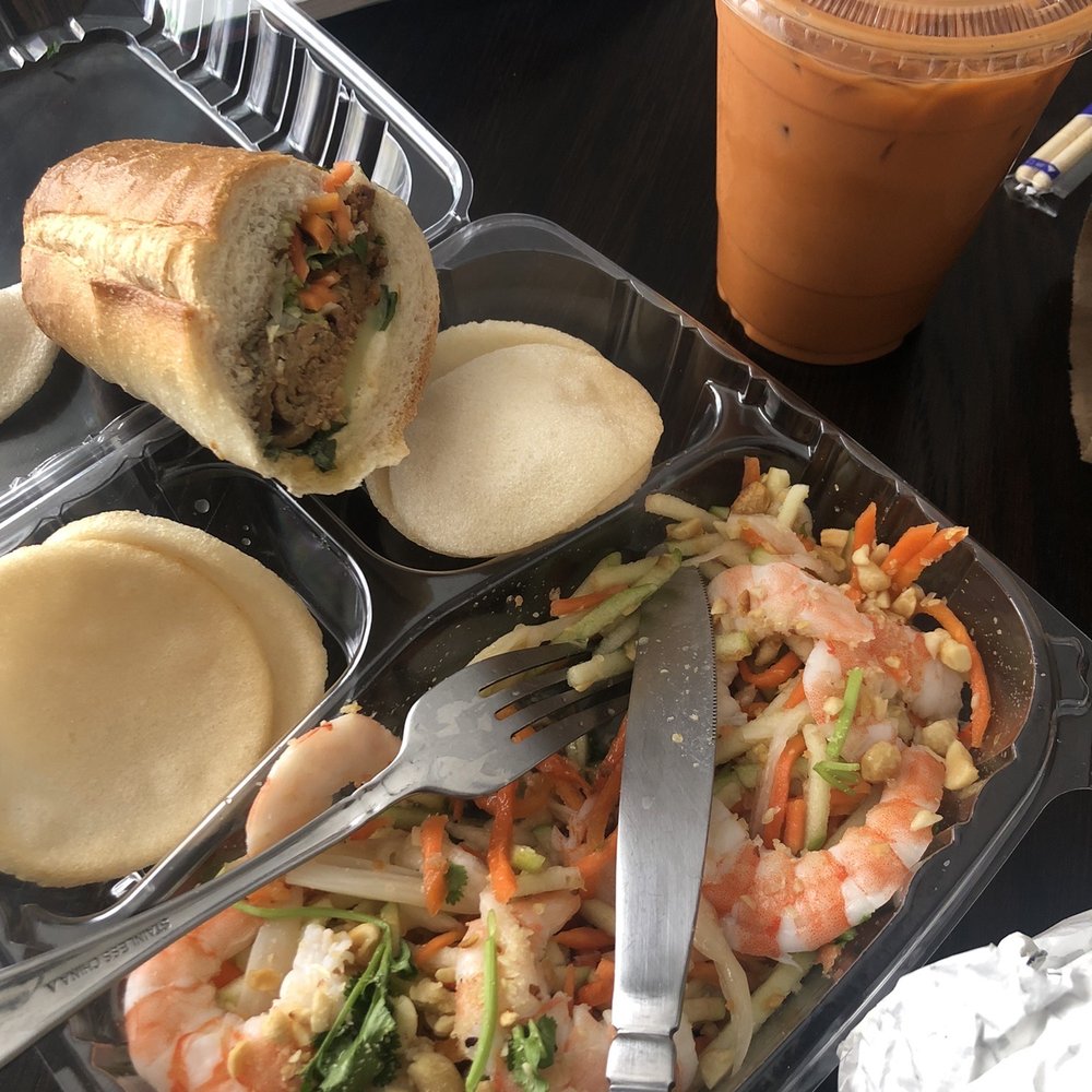 Saigon Cafe Millburn - Vietnamese salad, banh mi sandwich (classic) and Beef Pho soup. - Vietnamese Near Me - Millburn, New Jersey Saigon Cafe Millburn - Vietnamese salad, banh mi sandwich (classic) and Beef Pho soup. - Vietnamese Near Me - Millburn, New Jersey