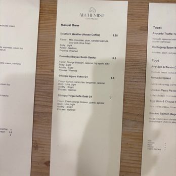 Alchemist Coffee Project - Menu - Coffee & Tea Near Me - Los Angeles, California Alchemist Coffee Project - Menu - Coffee & Tea Near Me - Los Angeles, California