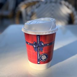 Paris Baguette - Cappuccino in December on the terrace