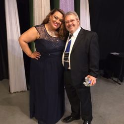 Queen Vision Entertainment - Vocal coach Maria Ferrer with student Van B.