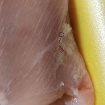 ALDI - Chicken breast with what looks like a pubic hair. - Grocery Near Me - Sandy Springs, Georgia