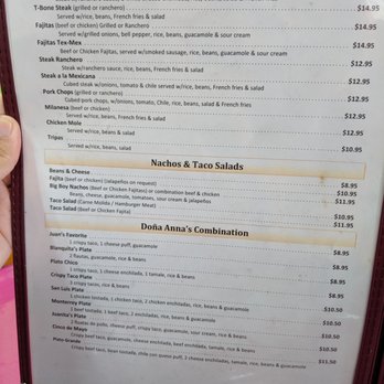 Dona Maria Mexican Cafe - menu - Mexican Near Me - Houston, Texas