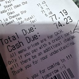 They charge for credit cards but we didn't know until we got the receipt. They charge for credit cards but we didn't know until we got the receipt.