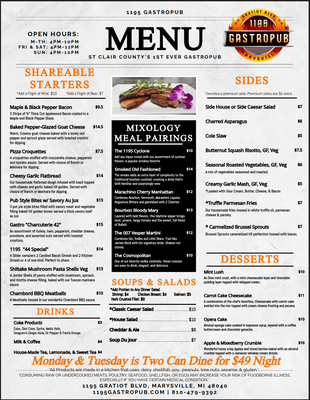 Menu photo 2 1195 Gastropub Marysville, MI Menu photo 2 1195 Gastropub Marysville, MI