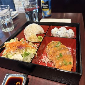 Wasabi Japanese Restaurant - Miso salmon and California roll lunch bento - Sushi Bars Near Me - Concord, California