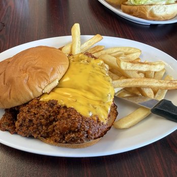 Darrell's Dog Gone Good Diner - Sloppy Joe with cheese and real fries - Diners Near Me - Ocala, Florida