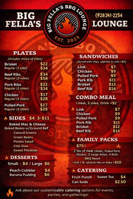 Menu photo 2 Big Fella's BBQ lounge Holbrook, AZ