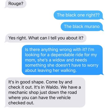 Right Price Auto Sales - This is the text between Vic the salesman and myself before I bought the car... - Car Dealers Near Me - Waldo, Florida Right Price Auto Sales - This is the text between Vic the salesman and myself before I bought the car... - Car Dealers Near Me - Waldo, Florida