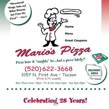 Mario's Pizza - Pizza Near Me - Tucson, Arizona Mario's Pizza - Pizza Near Me - Tucson, Arizona