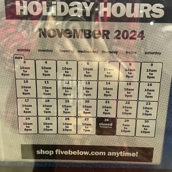 Five Below - Holiday hours - Toy Stores Near Me - Hermosa Beach, California