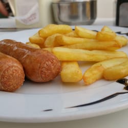 Boston Tavern - Sausages and fries. Boston Tavern, Torrevieja, Spain