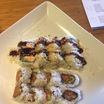NORI - Crunch roll and spicy salmon roll - Sushi Bars Near Me - Phoenix, Arizona NORI - Crunch roll and spicy salmon roll - Sushi Bars Near Me - Phoenix, Arizona