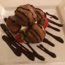 Castle of Brecon - Salted caramel profiteroles...heaven on a plate!!