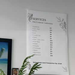 Pretty Brow Threading - Prices and services as of 12-22-25