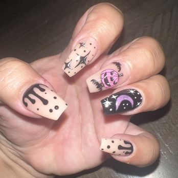 Mindy Nails Bar - Halloween design i had 2 techs - Nail Salons Near Me - Whittier, California Mindy Nails Bar - Halloween design i had 2 techs - Nail Salons Near Me - Whittier, California