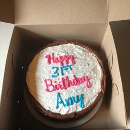 Last Minute Birthday Cake " Buttercream tip" chocolate frosting sides. 1/2 yellow batter half Chocolate ordered 6/3/2020