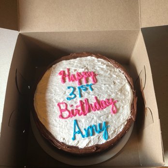 Hodell's Cake Shop - Last Minute Birthday Cake " Buttercream tip" chocolate frosting sides. 1/2 yellow batter half Chocolate ordered 6/3/2020 - Bakeries Near Me - Saint Clair Shores, Michigan