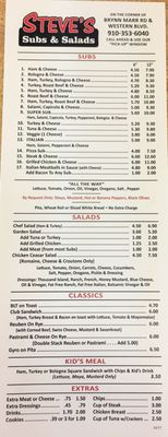 Menu photo 1 Steves's subs and salads Jacksonville, NC