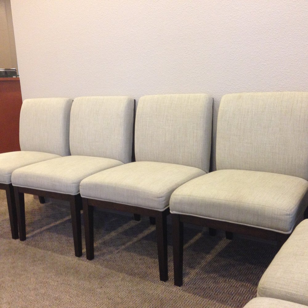 Waiting area with chairs to sit.