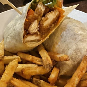 Forage - Thai chicken wrap with fries - Seafood Near Me - Orangeville, Ontario Forage - Thai chicken wrap with fries - Seafood Near Me - Orangeville, Ontario