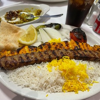 California Kabob Kitchen - What's left of the magic eggplant and the chicken and ground beef kabob combo - yum! - Middle Eastern Near Me - Los Angeles, California