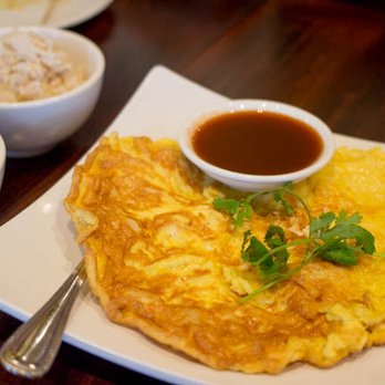Hunsa Thai Kitchen - Thai Omelet ($16) - omelet with crab meat - Thai Near Me - Seabrook, Texas Hunsa Thai Kitchen - Thai Omelet ($16) - omelet with crab meat - Thai Near Me - Seabrook, Texas