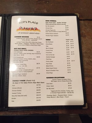 Menu photo 7 Pop's Place Bar B Q Hanceville, AL