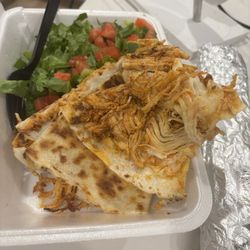Casadilla chicken filling totally dry inside off