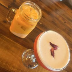 Thai tea and martini