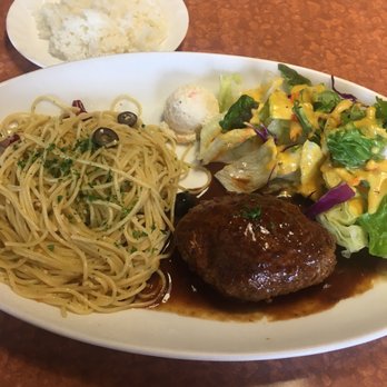 Akane Chaya - Pasta + Hamburg combo plate - Japanese Near Me - Gardena, California