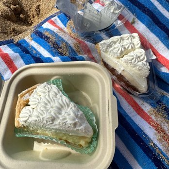 Ted's Bakery - Chocolate Haupia Cream Pie and white Macadamia Nut Cream Pie - Bakeries Near Me - Haleiwa, Hawaii