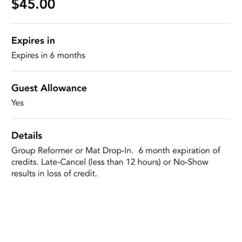 Studio X - Example of a different Pilates studio - very clearly disclosed policies and details of what the pass entails - Pilates Near Me - Costa Mesa, California