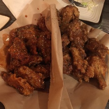 The Chicken On Fire - Spicy Medium (left), Sweet Onion (right) - Chicken Wings Near Me - Castro Valley, California The Chicken On Fire - Spicy Medium (left), Sweet Onion (right) - Chicken Wings Near Me - Castro Valley, California