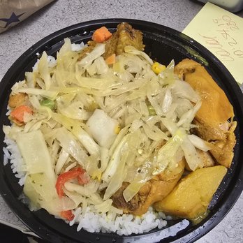 Island Foodie - Curry chicken white rice cabbage. - Seafood Near Me - Queens, New York