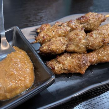 Barzar Eatery - Pork Satay with Peanut Bumbu Sambal Sauce - Indonesian Near Me - Vacaville, California Barzar Eatery - Pork Satay with Peanut Bumbu Sambal Sauce - Indonesian Near Me - Vacaville, California