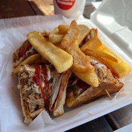 a sandwich and fries a sandwich and fries
