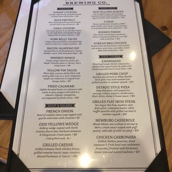 Odd Fellows Brewing - Menu (apologies for the crappy photo) - Restaurants Near Me - Nashua, New Hampshire