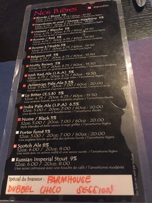 Menu photo 5 Micro-Brasserie le Brouemont Bromont, QC Menu photo 5 Micro-Brasserie le Brouemont Bromont, QC