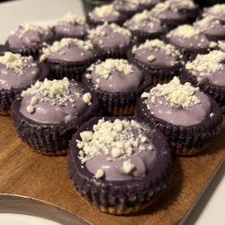 Baking Dankums - Ube cheesecake bites (with white chocolate crumble)