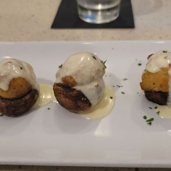 Duval's Fresh. Local. Seafood - Happy Hour, mushroom stuffed with shrimp and crab, $11 - Seafood Near Me - Sarasota, Florida Duval's Fresh. Local. Seafood - Happy Hour, mushroom stuffed with shrimp and crab, $11 - Seafood Near Me - Sarasota, Florida