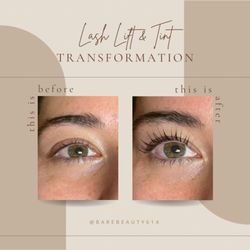 Bare Beauty - Before and after lash lift and tint!