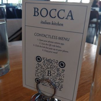 Bocca Italian Kitchen - qr code for touchless menu - Italian Near Me - Houston, Texas Bocca Italian Kitchen - qr code for touchless menu - Italian Near Me - Houston, Texas