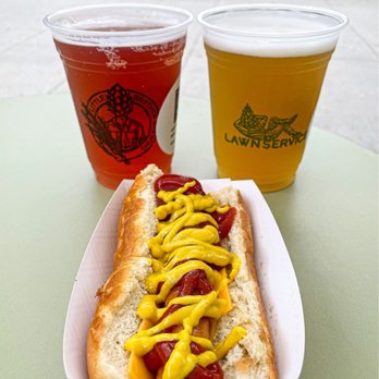 Parkside Pull-Up - a hot dog with mustard and ketchup - Hot Dogs Near Me - Greensboro, North Carolina