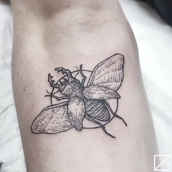 Hammersmith Tattoo - Engraving Scarab Tattoo done at Hammersmith Tattoo London - Tattoo Near Me - London, XGL