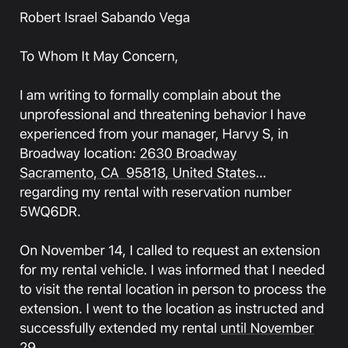 Enterprise Rent-A-Car - Email explaining everything that happened. - Car Rental Near Me - Sacramento, California Enterprise Rent-A-Car - Email explaining everything that happened. - Car Rental Near Me - Sacramento, California