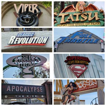 Six Flags Magic Mountain - All the rides we hit day 1. - Amusement Parks Near Me - Valencia, California